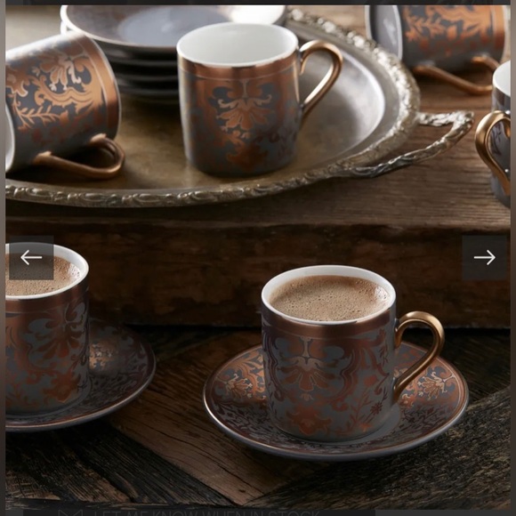 TURKISH PORCELAIN ESPRESSO CUP SET OF 6 KARACA /CHARLES - Picture 9 of 11